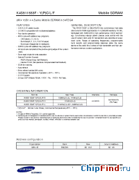 Datasheet K4S511533F manufacturer Samsung