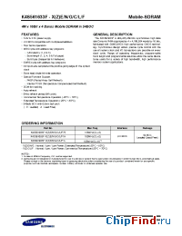 Datasheet K4S561633F-X(Z)E/N/G/C/L/F1L manufacturer Samsung