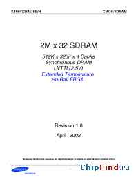 Datasheet K4S643234E-SE/N manufacturer Samsung