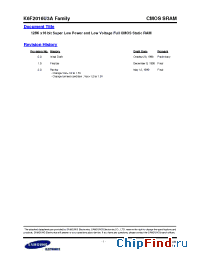 Datasheet K6F2016U3A-I manufacturer Samsung