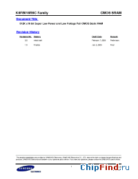 Datasheet K6F8016R6C-FF70 manufacturer Samsung