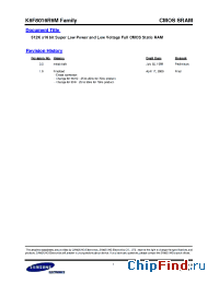 Datasheet K6F8016R6M-FF70 manufacturer Samsung