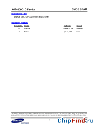 Datasheet K6T4008C1C-DB70 manufacturer Samsung