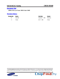 Datasheet K6T4016C3C-RB70 manufacturer Samsung