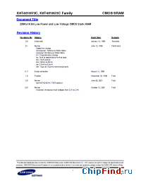 Datasheet K6T4016U3C-RB70 manufacturer Samsung