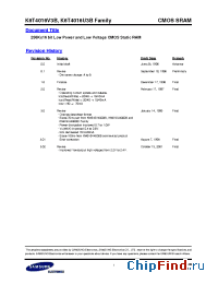 Datasheet K6T4016V3B-RB70 manufacturer Samsung