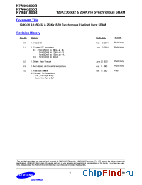 Datasheet K7A401800B-QI16 manufacturer Samsung