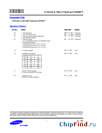 Datasheet K7N161801A-Q(F)C(I)25/20/16/13 manufacturer Samsung