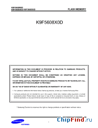 Datasheet K9F5608R0D-FIB0 manufacturer Samsung