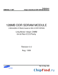 Datasheet KMM368L1714BT manufacturer Samsung