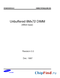 Datasheet KMM374F803BK manufacturer Samsung