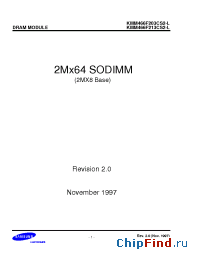 Datasheet KMM466F213CS2-L manufacturer Samsung