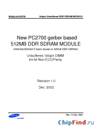 Datasheet M368L6423DTM-CB3 manufacturer Samsung