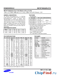 Datasheet M374F1680DJ3-C manufacturer Samsung