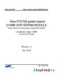 Datasheet M381L6423DTM-CB3 manufacturer Samsung