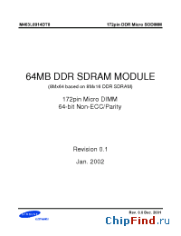 Datasheet M463L0914DT0 manufacturer Samsung
