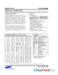 Datasheet M464S1724CT1-C1H manufacturer Samsung
