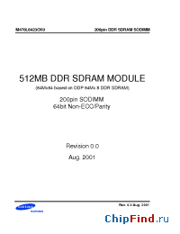Datasheet M470L6423CK0 manufacturer Samsung
