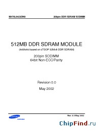 Datasheet M470L6423DN0 manufacturer Samsung