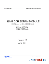Datasheet M485L1624BT0 manufacturer Samsung