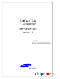 Datasheet S3F49FAX manufacturer Samsung