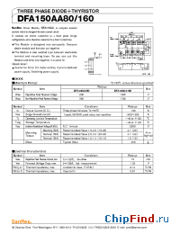 Datasheet DFA150AA160 manufacturer SanRex