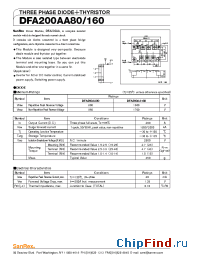 Datasheet DFA200AA160 manufacturer SanRex