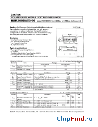 Datasheet DSR200BA60 manufacturer SanRex