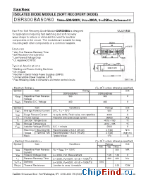 Datasheet DSR300BA50 manufacturer SanRex