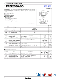 Datasheet FRG25BA60 manufacturer SanRex