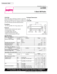 Datasheet LA1600 manufacturer Sanyo