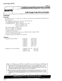 Datasheet LC866428A manufacturer Sanyo