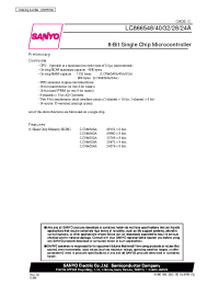 Datasheet LC866524A manufacturer Sanyo