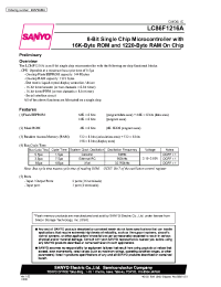 Datasheet LC86F1216A manufacturer Sanyo