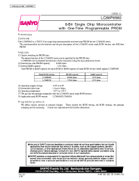 Datasheet LC86P6560 manufacturer Sanyo