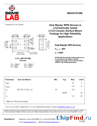 Datasheet 2N2222DCSM manufacturer SemeLAB