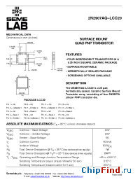 Datasheet 2N2907AQ-LCC20 manufacturer SemeLAB