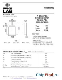 Datasheet IRF9530S manufacturer SemeLAB