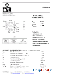 Datasheet IRFE9110 manufacturer SemeLAB