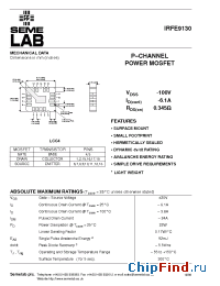 Datasheet IRFE9130 manufacturer SemeLAB