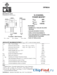 Datasheet IRFM054 manufacturer SemeLAB