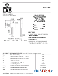 Datasheet IRFY140C manufacturer SemeLAB