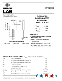 Datasheet IRFY9140C manufacturer SemeLAB