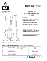Datasheet LM7905-220M-ISO manufacturer SemeLAB
