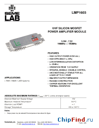 Datasheet LMP1603 manufacturer SemeLAB