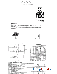 Datasheet PNP3055 manufacturer SemeLAB