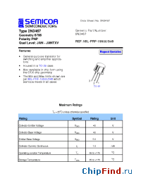 Datasheet 2N3467 manufacturer Semicoa