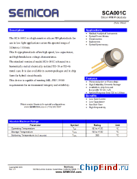 Datasheet SCA-001 manufacturer Semicoa