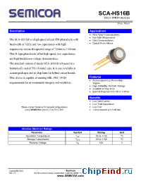 Datasheet SCA-HS16B manufacturer Semicoa