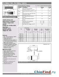 Datasheet P4SMAJ150A manufacturer Semikron